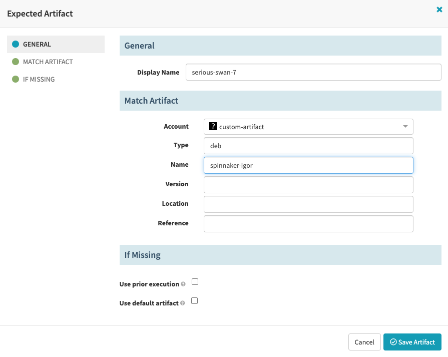 Configuring Debian Package fields in a pipeline trigger&rsquo;s expected artifact settings.