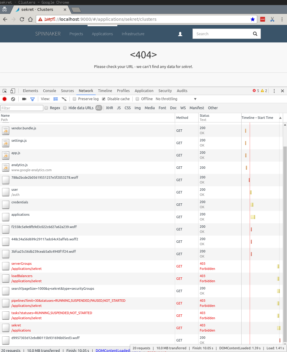 chrome network traffic is returning 403 Forbidden errors